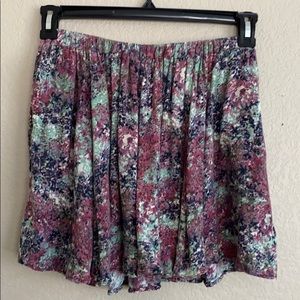 Violet/turquoise/navy mini skirt